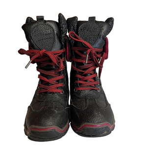 Pajar Women's Black Winter Boots Size 6 Red Lace Up